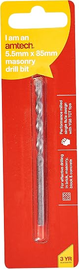 Amtech Masonry Drill Bit 5.5 mm x 85 mm TCT YG8 Tip Diamond Flute view 2