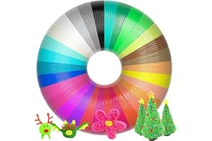 Aubeco 3D Pen Filament, 1.75mm 3D Printing Pen Refills, 30 Colors 3D Pen Filament Refills, Pcl Filament Refills for 3D Pen, Each Color 10 Feet, Total 300 Feet