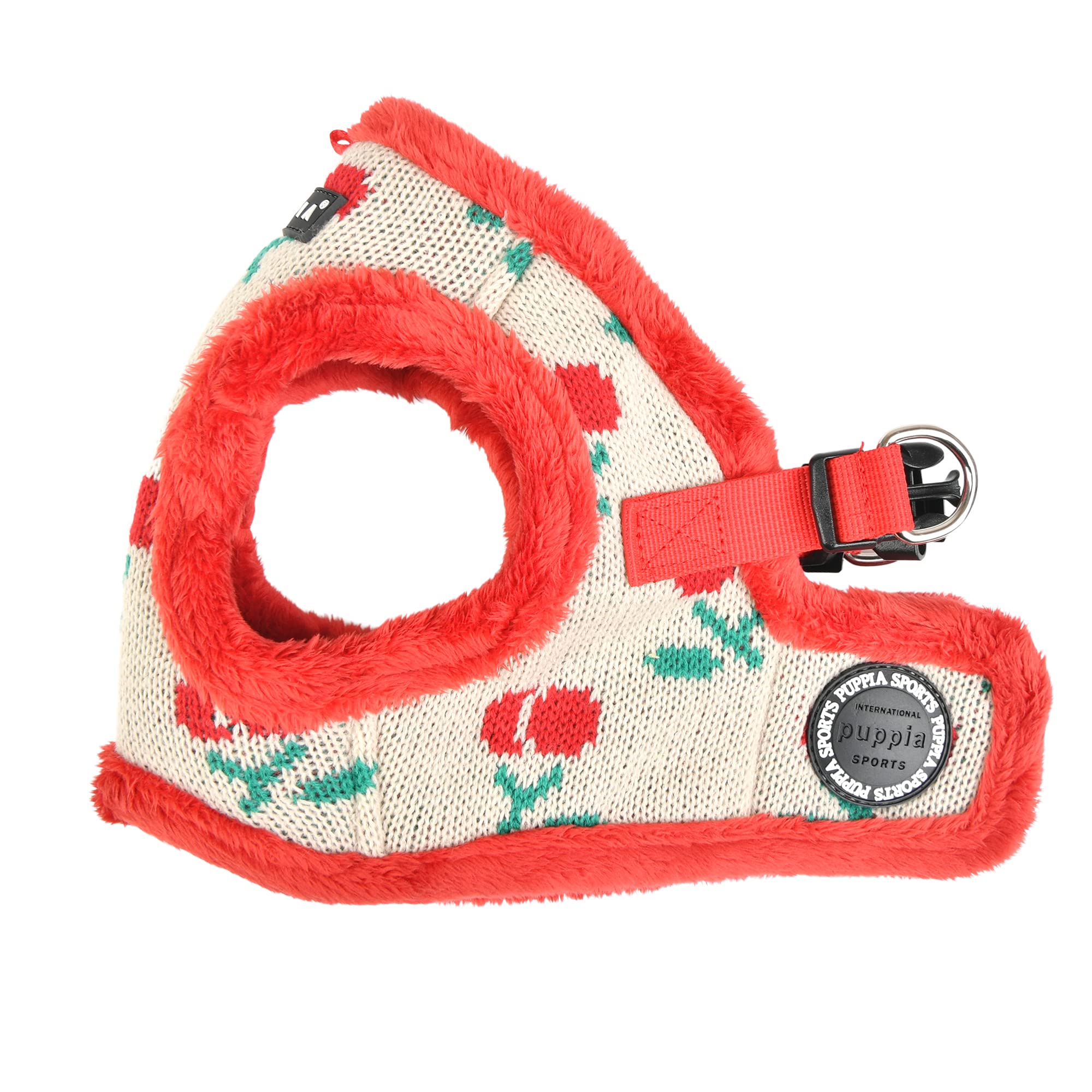 Puppia Dog Harness for small and medium dogs - CHERYL HARNESS B - adjustable und comfortable, Red