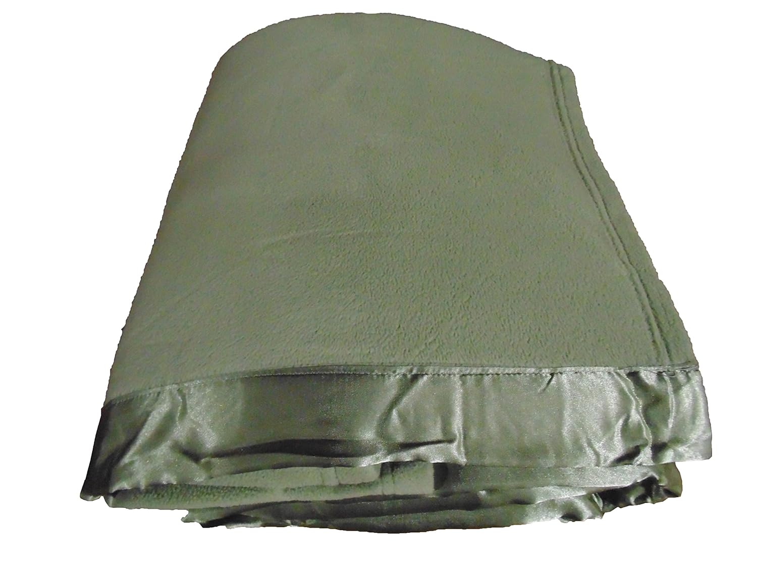 Cozy Fleece Micro Blanket With Satin Binding Sage Twin New Free