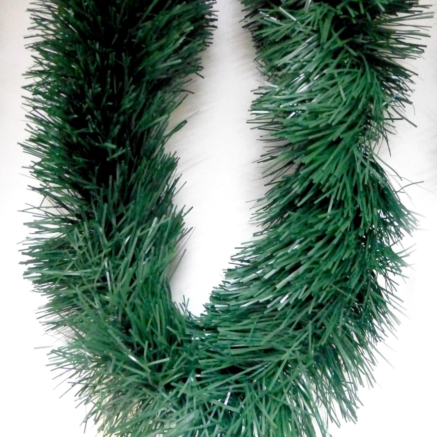 24ft Fir Green Tinsel Supplied in two 12ft/3.65m lengths Christmas Matt