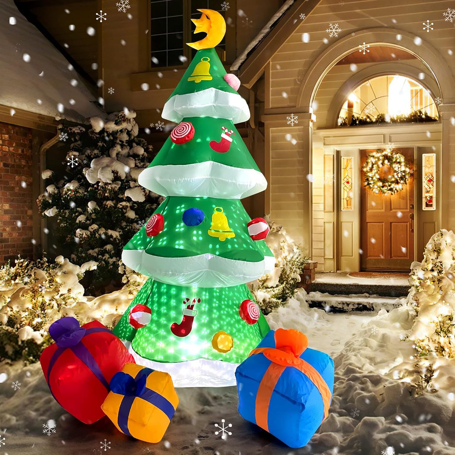 COOLWUFAN 7.5 FT Inflatables Christmas Tree Decoration, Christmas ...