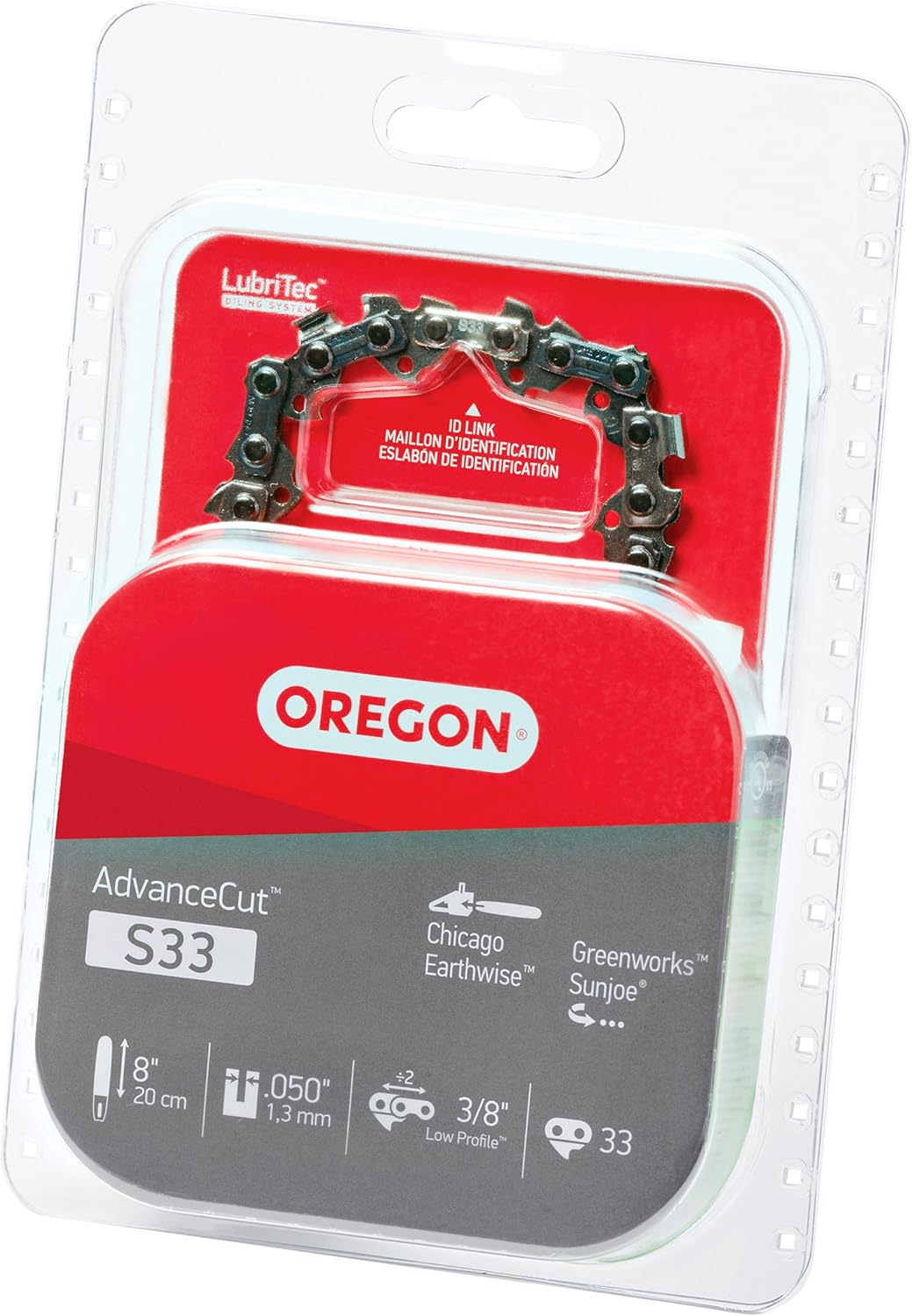 Oregon S33 AdvanceCut 8-Inch Chainsaw Chain Fits Chicago, Earthwise, Greenworks, Sun Joe, 8": Garden & Outdoor