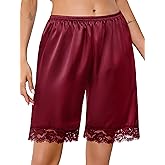 Vlazom Women's Slip Shorts-Lace Trim Bloomer Pettipants for Dresses, Anti-Chafing Culotte Shorts Underwear S-XXL