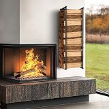 TOBWOLF Wall Mounted Firewood Rack, Heavy Duty Metal Log Holder view 5