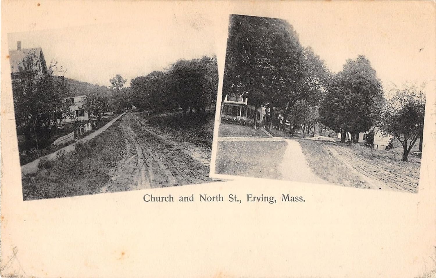 Erving Massachusetts Church North Street Antique Postcard J18172 at