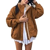 TIQOJE Womens Windproof Outdoor Jacket Fleece Lined Lightweight Coat