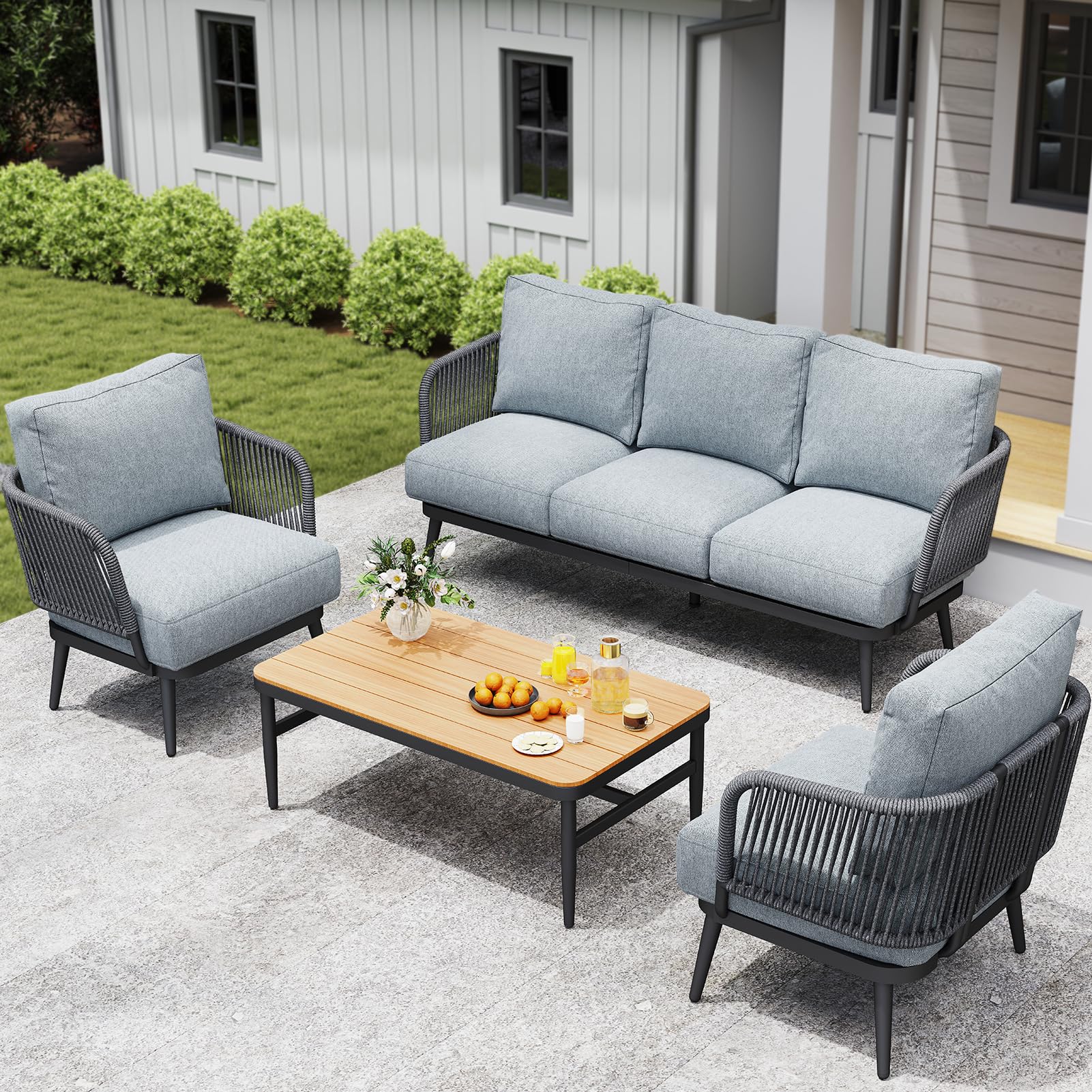 Photo 1 of ***5 CUSHIONS ONLY ***
Jocoevol Outdoor Patio Outdoor 5-CUSHIONS ONLY, Waterproof Thick Cushion for Patio Deck, Lawn, Balcony, Porch