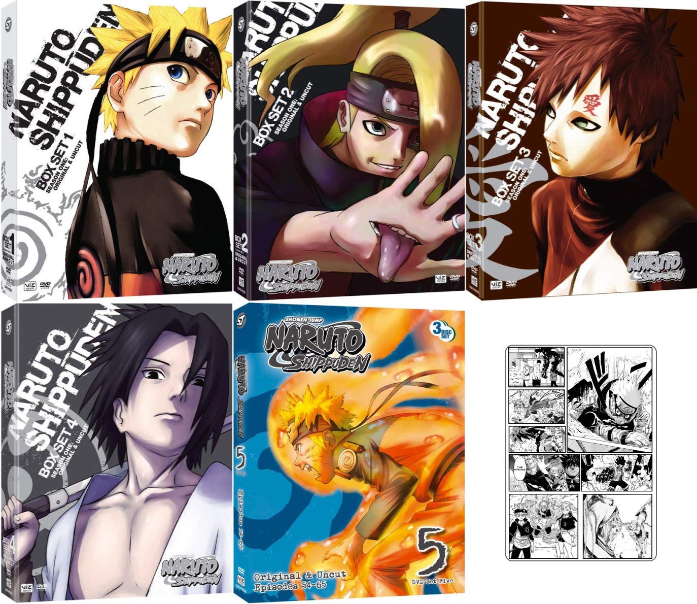 Naruto Shippuden: Anime Series Complete DVD Box Sets 1 - 5 Collection Episodes 1-65 Uncut