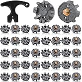 Nagpew 51 Pack Golf Spikes, Only for Threaded System | Golf Cleats Replacement with Cleat Spanner, Metal Thread Screw 6 mm Soft Pins Stud for Lawn Cricket Shoes Players