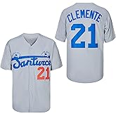 Men's #21 Roberto Clemente Baseball Jersey Santurce Crabbers Puerto Rico Baseball Shirt Stitched