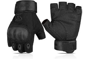 FREE SOLDIER Outdoor Gloves for Men, Fingerless Motorcycle Gloves for Cycling Hiking Camping Climbing, Airsoft Gloves for Paintball