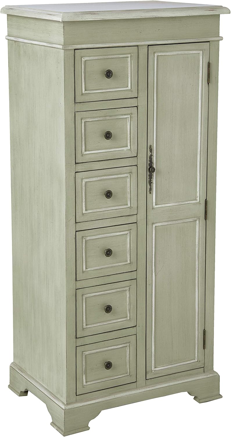 Stein World Furniture Chesapeake Cabinet, Soft Cadet Grey Finish With Cream Trim