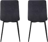 mcc direct Set of 4 Faux Suede Dining Chairs Metal Legs Black Grey Light Grey view 6