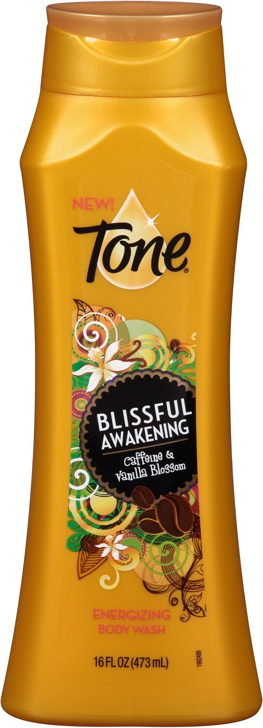 Tone Energizing Body Wash - Blissful Awakening - With Caffeine & Vanilla Blossom - Net Wt. 18 FL OZ (532 mL) Per Bottle - Pack of 2