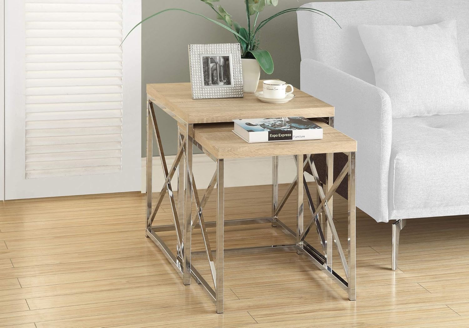 Amazon Com Homeroots Particle Board Laminate Metal Nesting Table