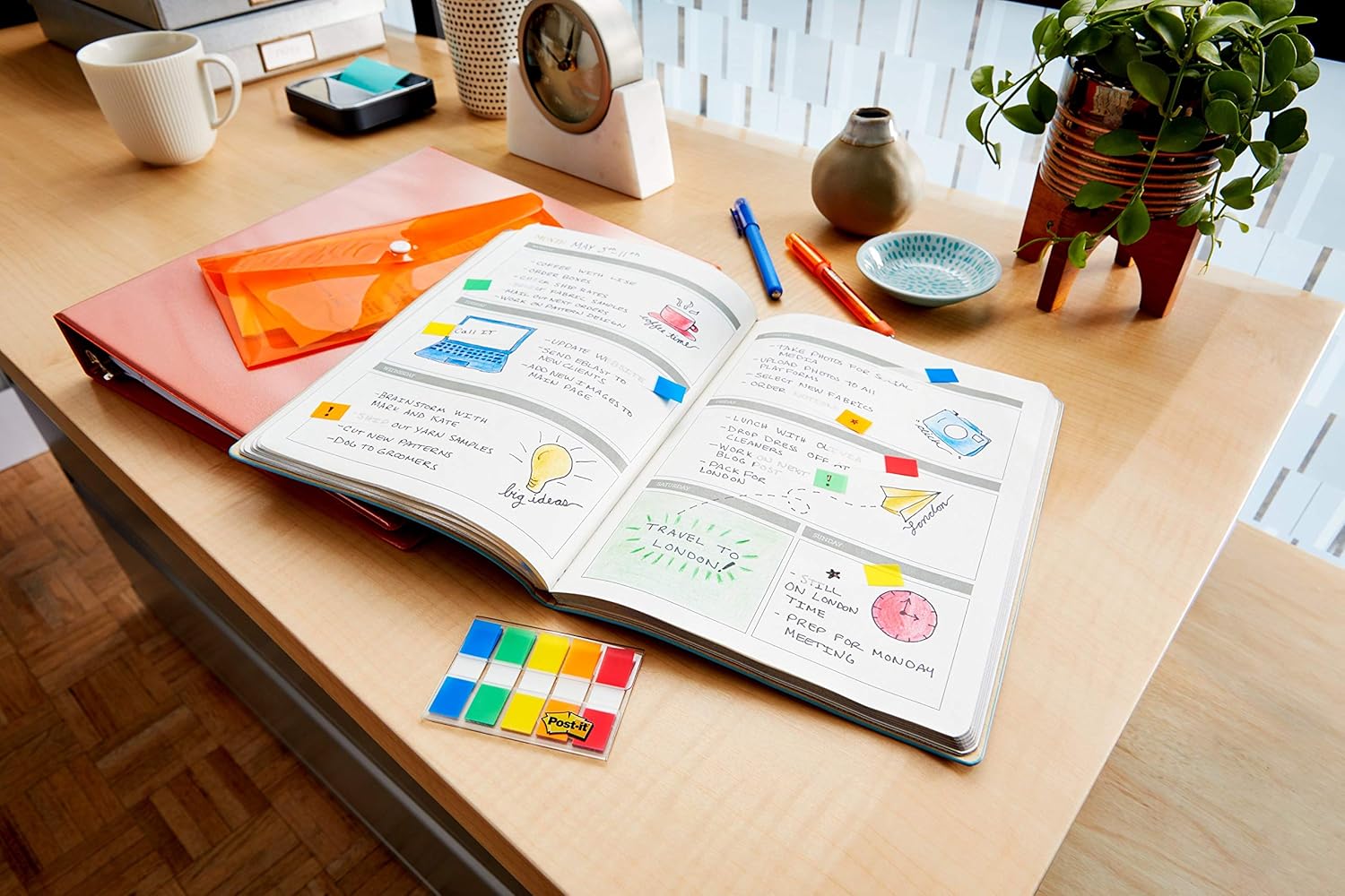Post-it Flags Assorted Color Combo Pack, 320 Flags Total, 200 1-Inch Wide Flags and 120 .5-Inch Wide Flags, 4 On-The-Go Dispensers/Pack (683XL1) : Office Products