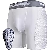 COOLOMG Men Adult Baseball Sliding Shorts with Foam Athletic Cup Padded Compression Short for Softball Football Hockey