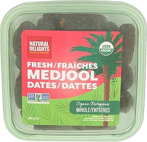 Natural Delights Fresh Medjool Dates (1 lb.) | Great Snacks for Adults and Kids | Non-GMO Verified | Superfood | No Sugar Add
