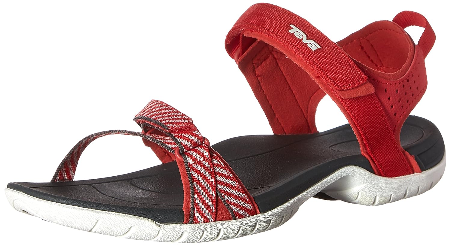 red teva sandals