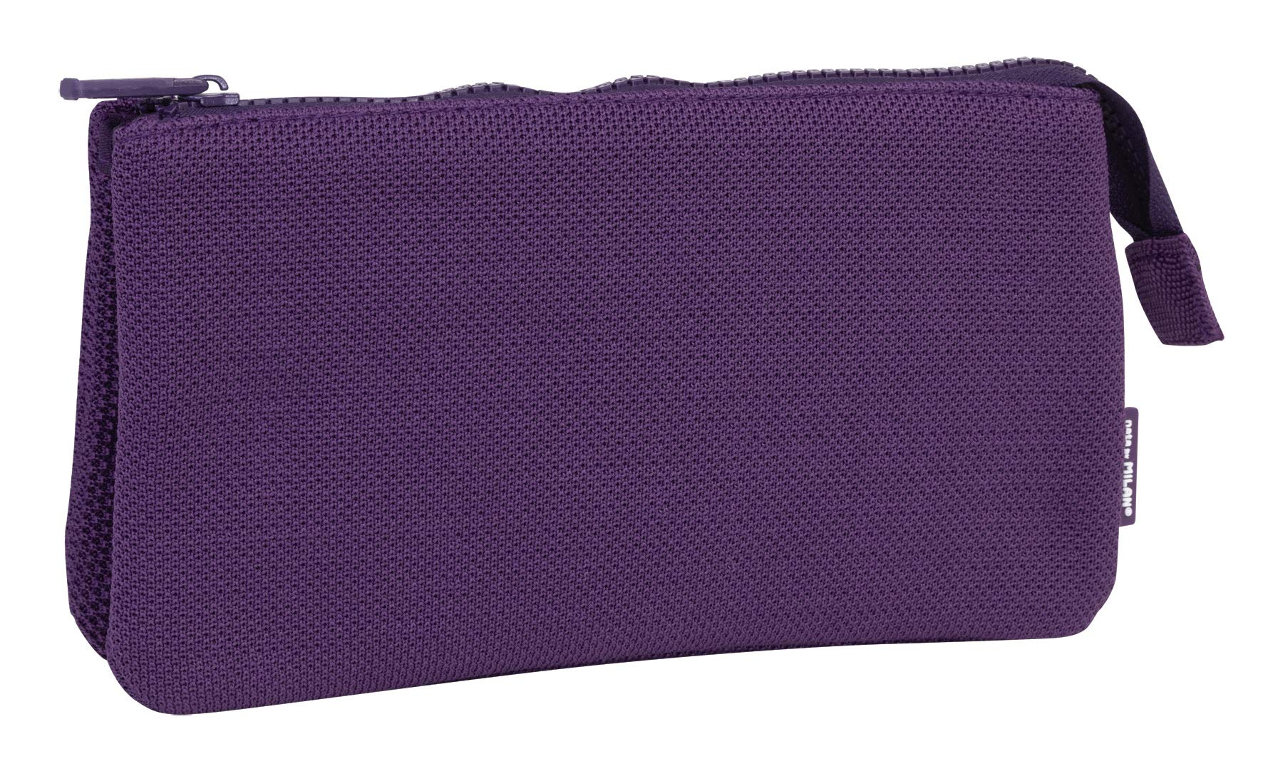 MILAN Portatodo 3 Compartimentos Knit Deep Purple Pencil Cases, 22 cm, (Morado)