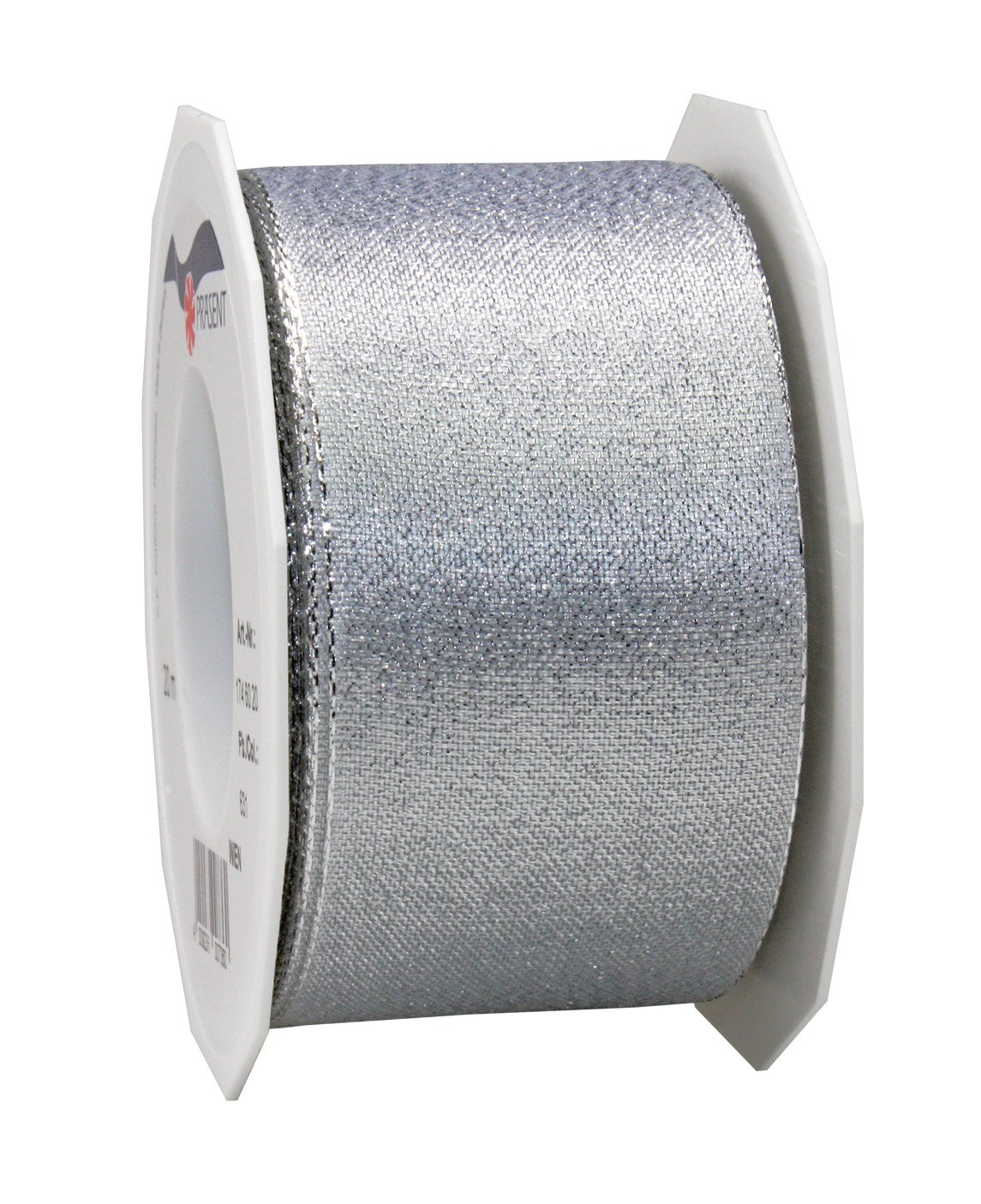 C.E. Pattberg Wien Silver, 22 Yards of Metallic Mesh Gift Wrapping, 2.4 inches Width, Accessories for Decoration & Handicrafts, Ribbon for Presents, for Every Occasion, 60mm-20m