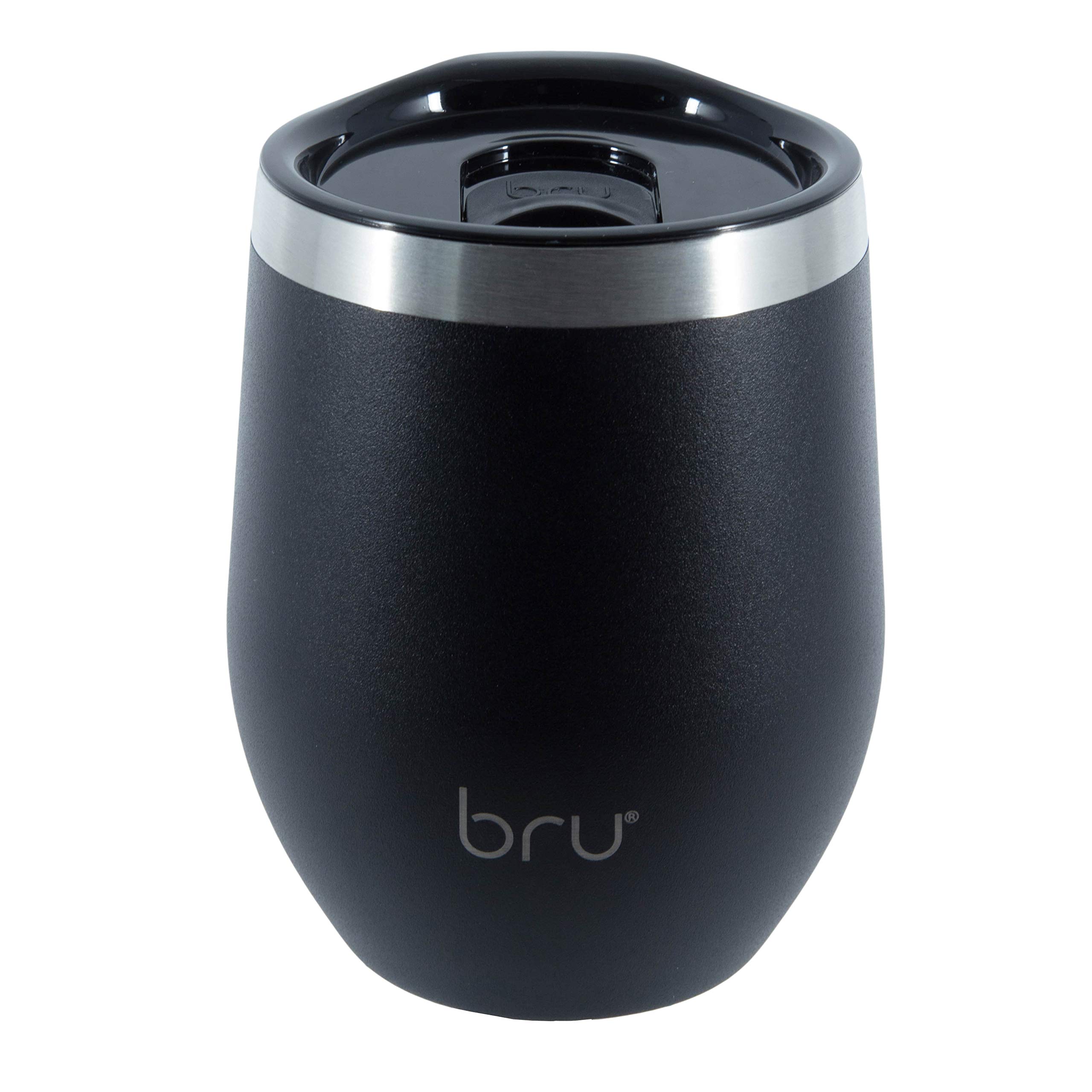 bru Reusable Coffee Cup | Travel Mug | 12oz/340ml | Vacuum Insulated | Stainless Steel | Eco-Friendly Thermal Cup (Black Magic) โ image 1