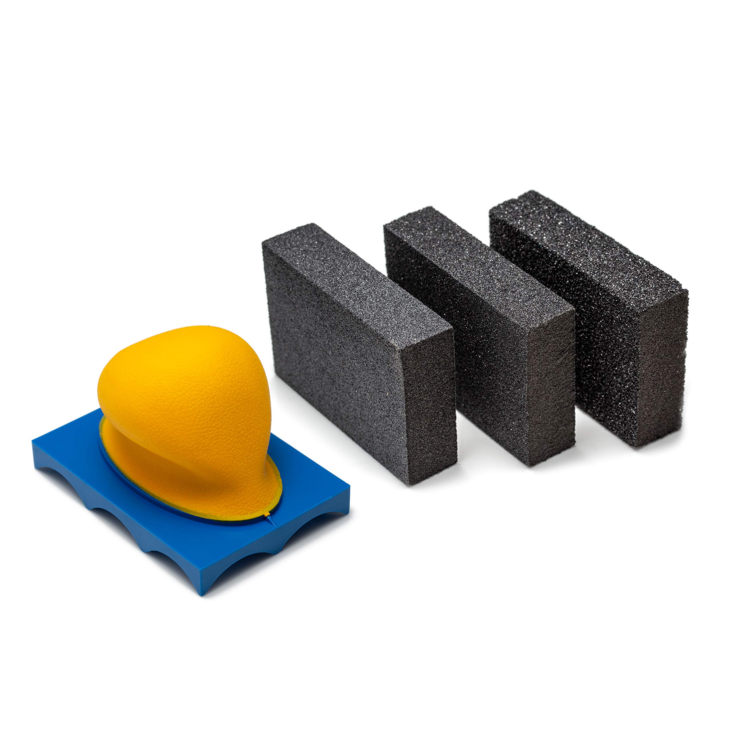 Glass Polish 100 x 70 mm Abrasive Sanding Sponge Kit with Hand Sanding Holder, Sanding Block Wet or Dry - GP15923