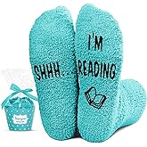 HAPPYPOP Book Lover Gifts for Women Men, Funny Reading Stocking Stuffers for Book Lovers Readers, Crazy Book Reading Socks fo