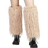 Rulala Fancy Womens Fluffy Faux Fur Leg Warmers Long Furry Foot Cuffs Girls Winter Cozy Boot Socks