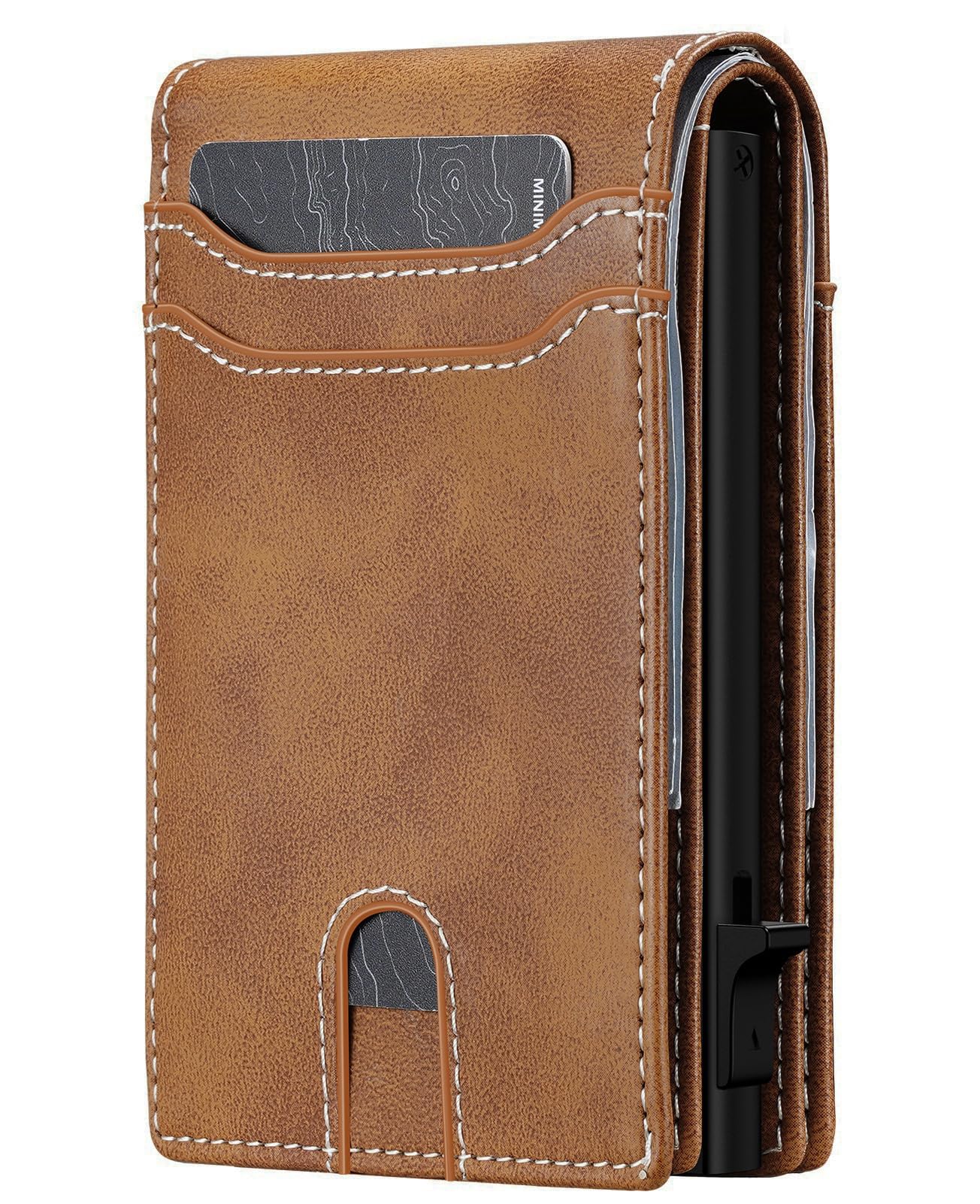 furid Smart Wallet For Men Slim: Rfid Minimalist Pop Up Wallets with Money Clip Metal Credit Card Holder - Gifts for Husband Father at Birthday Anniversary