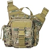Tactical Messenger Bag Military Molle Crossbody Sling Shoulder Backpack EDC Satchel with Multiple Pockets Waterproof for Men