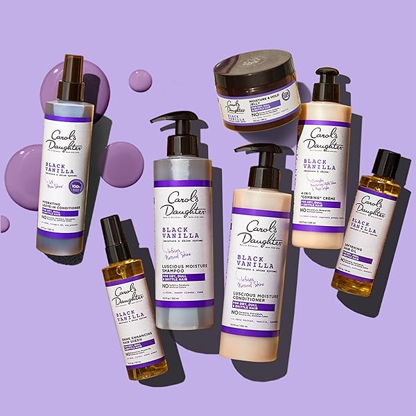 CAROL’S DAUGHTER BLACK VANILLA MOISTURE SULFATE FREE SHAMPOO FOR CURLY, WAVY OR NATURAL HAIR, MOISTURIZING HAIR CARE FOR DRY, DAMAGED HAIR, 12 FL OZ