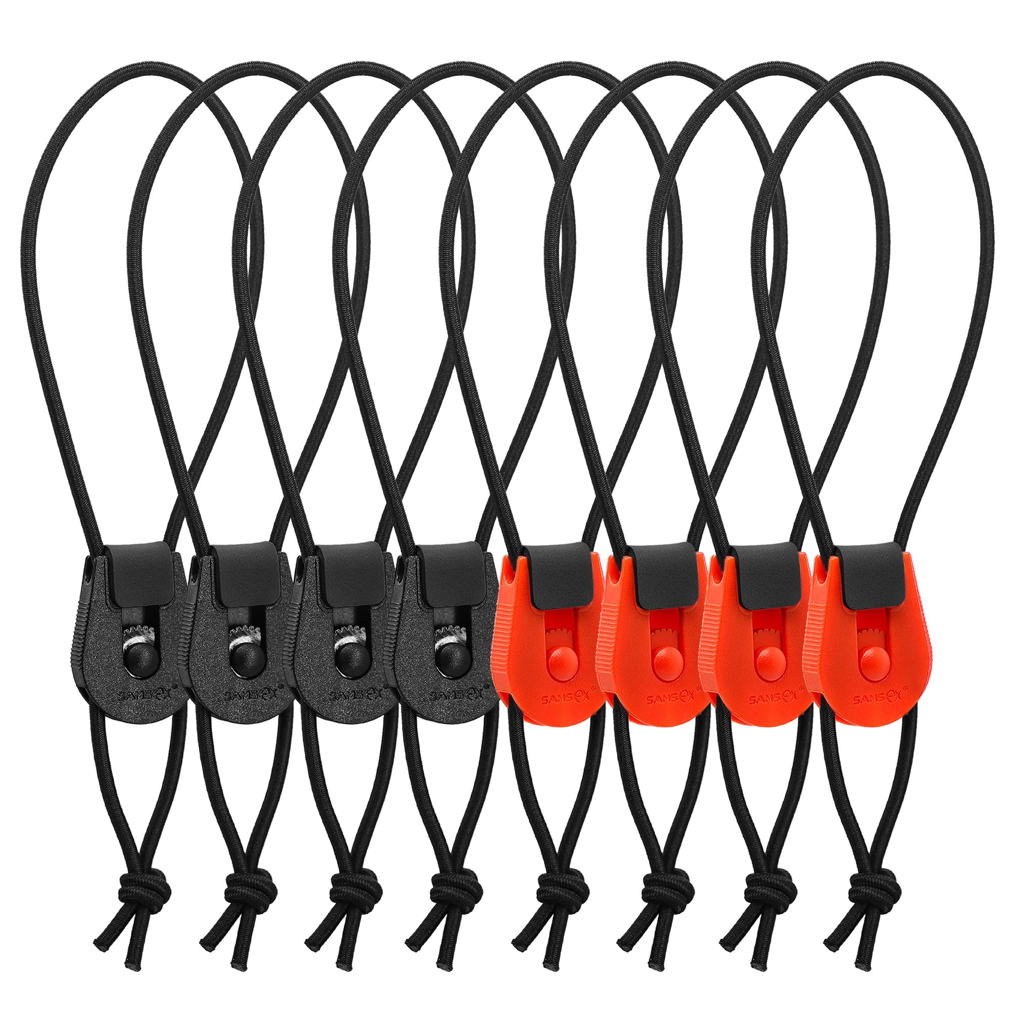 SAMSFX Fishing Quick Rod Ties Leash for Pole Holders Organizer Bunngee Cord Straps (8PCS, 2 Mixed Color)
