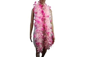 FLYDREAMFEATHERS 60 Gram, 2 yards Long Chandelle Feather Boa Great for Party, Wedding, Halloween Costume, Christmas Tree, Decoration