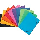 Esselte Corner Folder A4 with Elastic Bands, Pack of 10, Robust Cardboard 390 g/m&sup2;, FSC Certified, 24 x 32 cm, Document Folder with 250 Sheets Capacity, for School, Home and Office, 628938