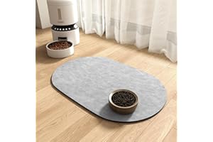 MONTVOO Absorbent Dog Food Mat-Dog Mat for Food and Water Bowl, Quick Dry Pet Food Mat, No Stains Cat Feeding mat, Pet Accessories Pet Supplies-Cat Water Bowl Mat for Messy Drinkers