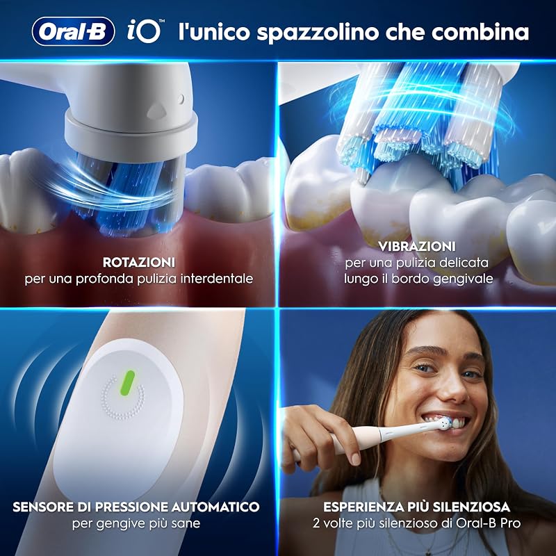 iO 2 Spazzolino Elettrico, 1 Testina di Ricambio, Custodia, Rosa