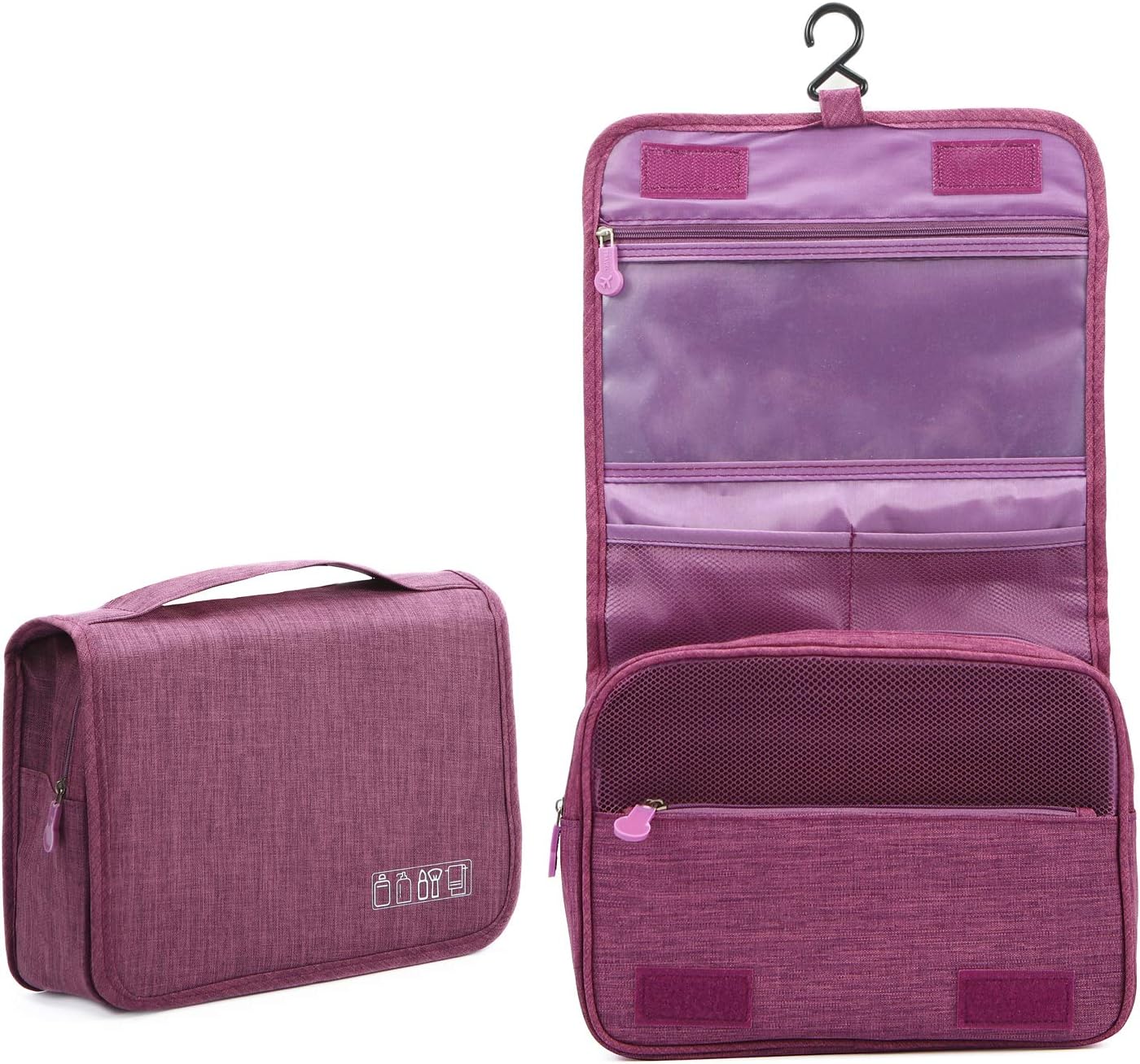 Travel Hanging Toiletry Wash Bag Makeup Cosmetic Organizer for Women Girls Kids Waterproof(Purple)