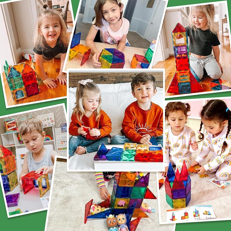 Magnetische Bausteine Spielzeug ab 3 jahre, Sensorik spielzeug für kinder
