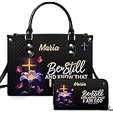 ONPRINTS Personalized Christian Leather Handbag for Women – Bible Bags with Religious Purse Daily Carry & Faith Gift