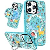 Lotadilo for iPhone 14 Pro Max Case for Women - Cute Design Girls Compatible with Magsafe Magnetic Ring Holder Stand Dinosaur Phone Covers Aesthetic Girly TPU Funda for 14 Pro Max