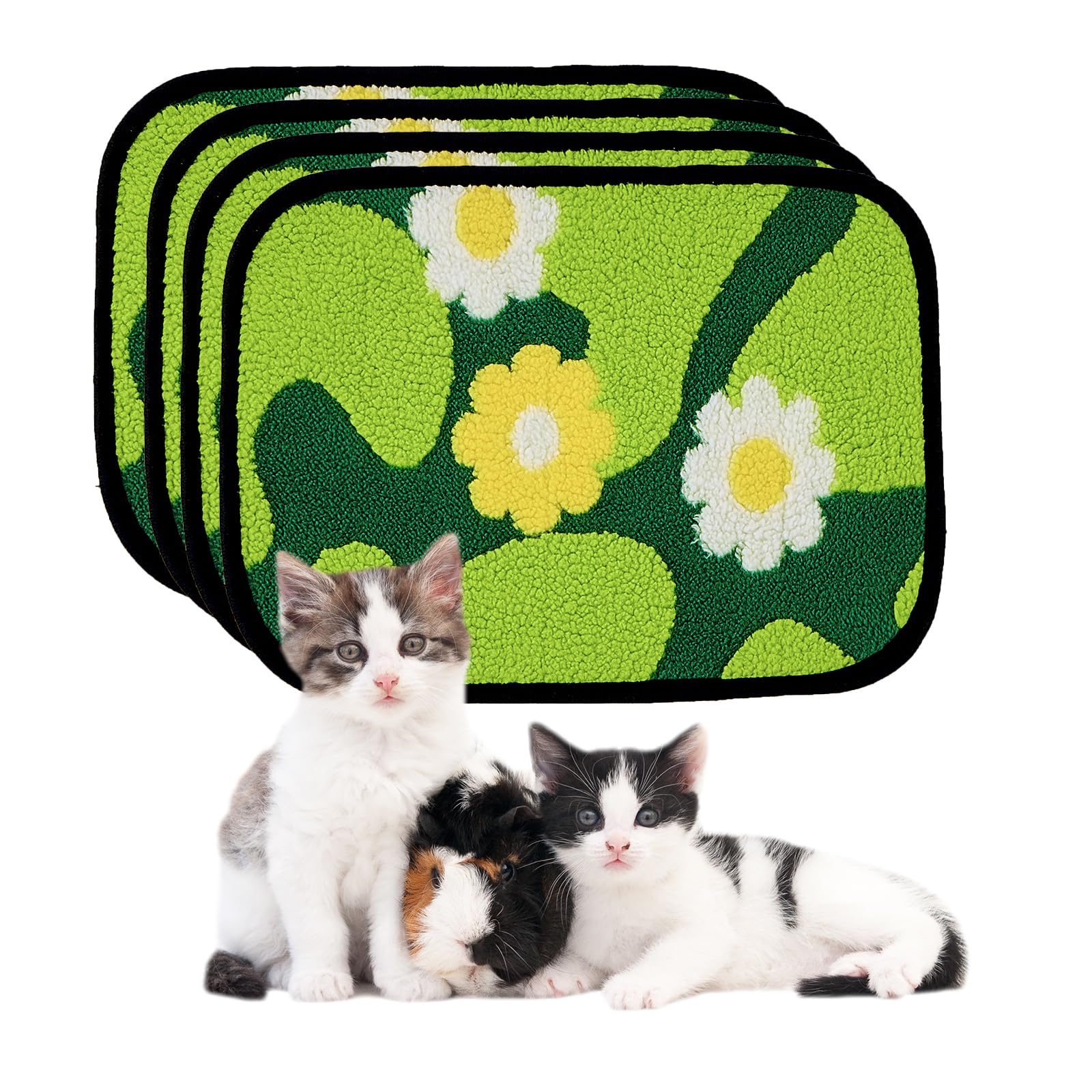 Photo 1 of Qeils Reusable Puppy Pads for Small Dogs, Washable Pee Pads with Non-Slip , Absorbent Leakproof Mat for Crates, Playpens, Pet Beds & Whelping, Indoor Potty Training Grass Green, 16"x12", 4 Pack