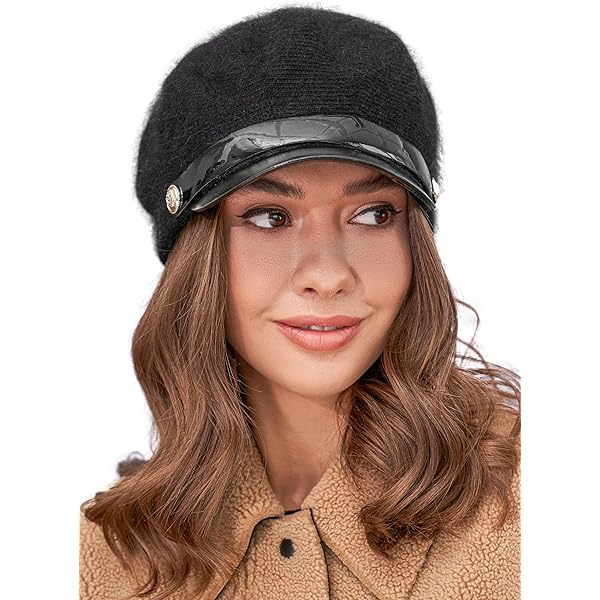 帽子 BERET / BROKEN WOOL / BROWN HEATHER M/L Women Fashion-Newsboy-Hats Wool-Beret Vintage Cabbie Cap