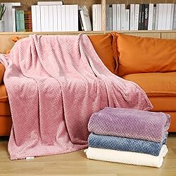 Newwiee 4 Pcs Flanne Fleece Throw Blanket for Bed