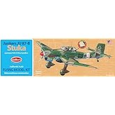 Guillow's Junkers JU 87-B Stuka Model Kit Small | Die-Cut Balsa Wood Parts, Decals &amp; Tissue - Fly or Static Display - Beginner Entry-Level Aircraft Set - Made in the USA