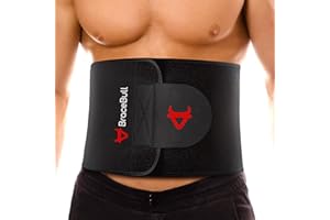 BRACEBULL Waist Trimmer for Women and Men, Adjustable Sweat Band for High-Intensity Training & Workouts Black