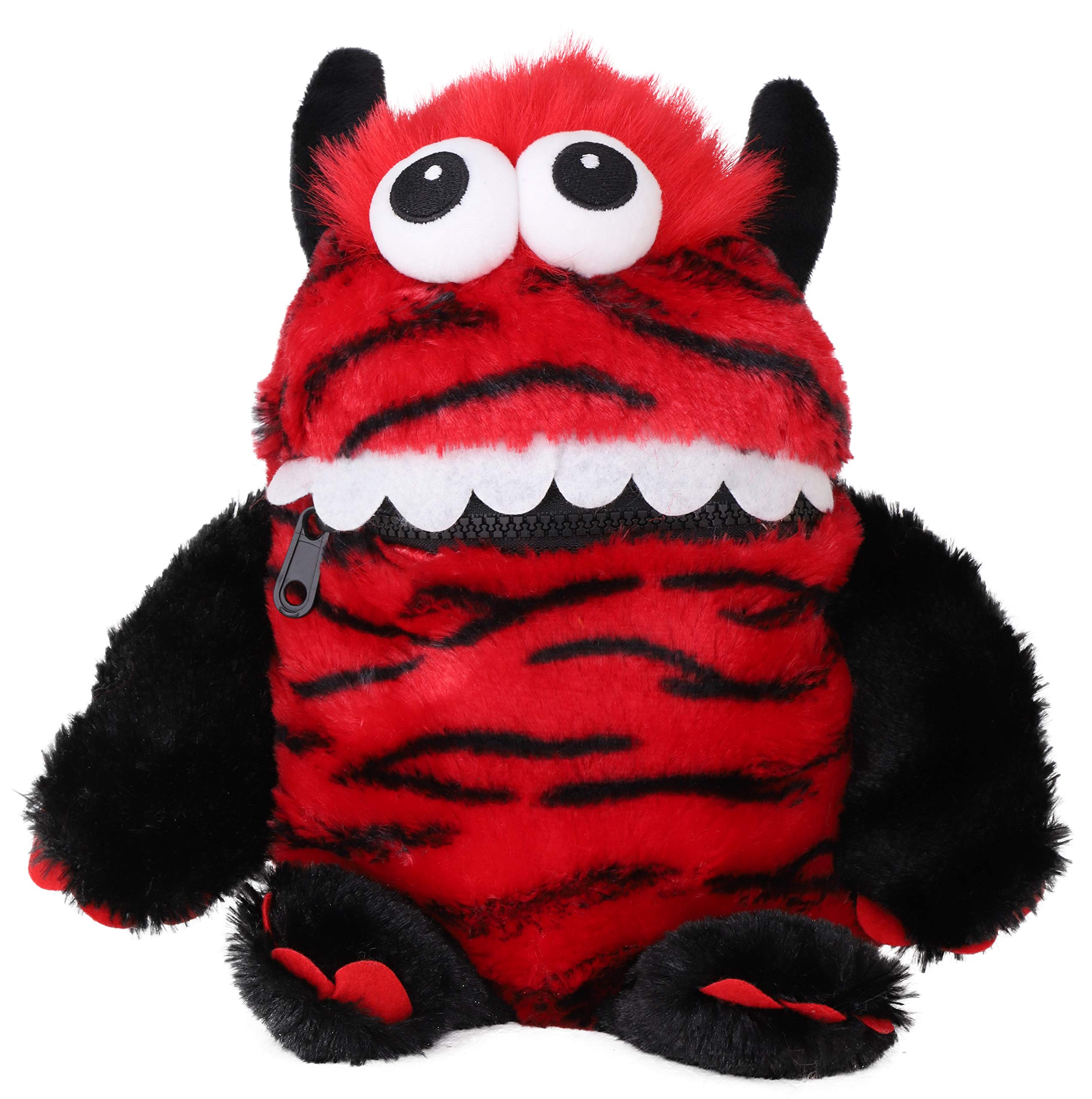 Toyland® 9" (23cm) Red & Black Colour Worry Monster Plush Soft Toy - Loves Eating Your Worries
