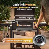 VonHaus Charcoal BBQ XL Portable Grill Smoker with Wheels & Shelves view 4