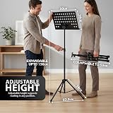 ZENO Music Stand Adjustable Tripod Base Folding With Carry Bag Black view 3